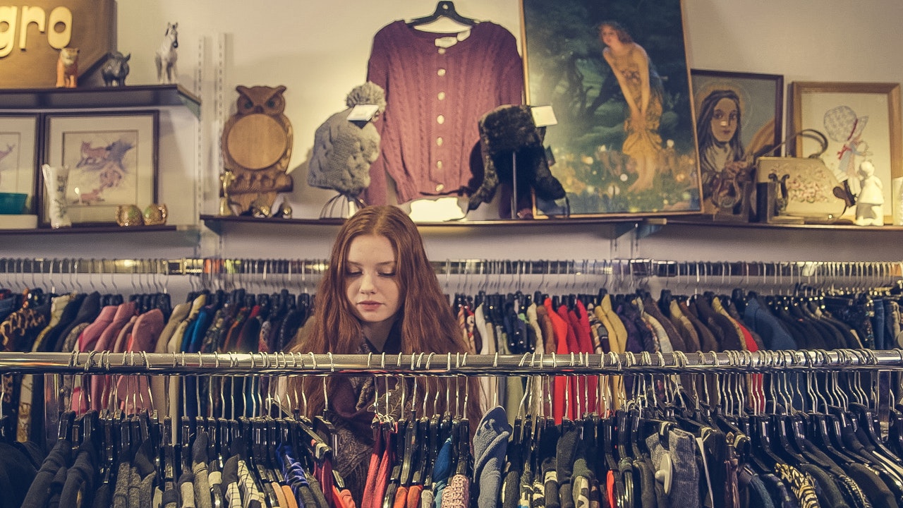 photo of woman clothes shopping